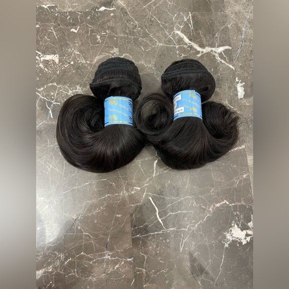New! 8” Natural Black, Bouncy Wave Top Virgin Human Hair Bundles (Quantity 2) - Picture 3 of 6